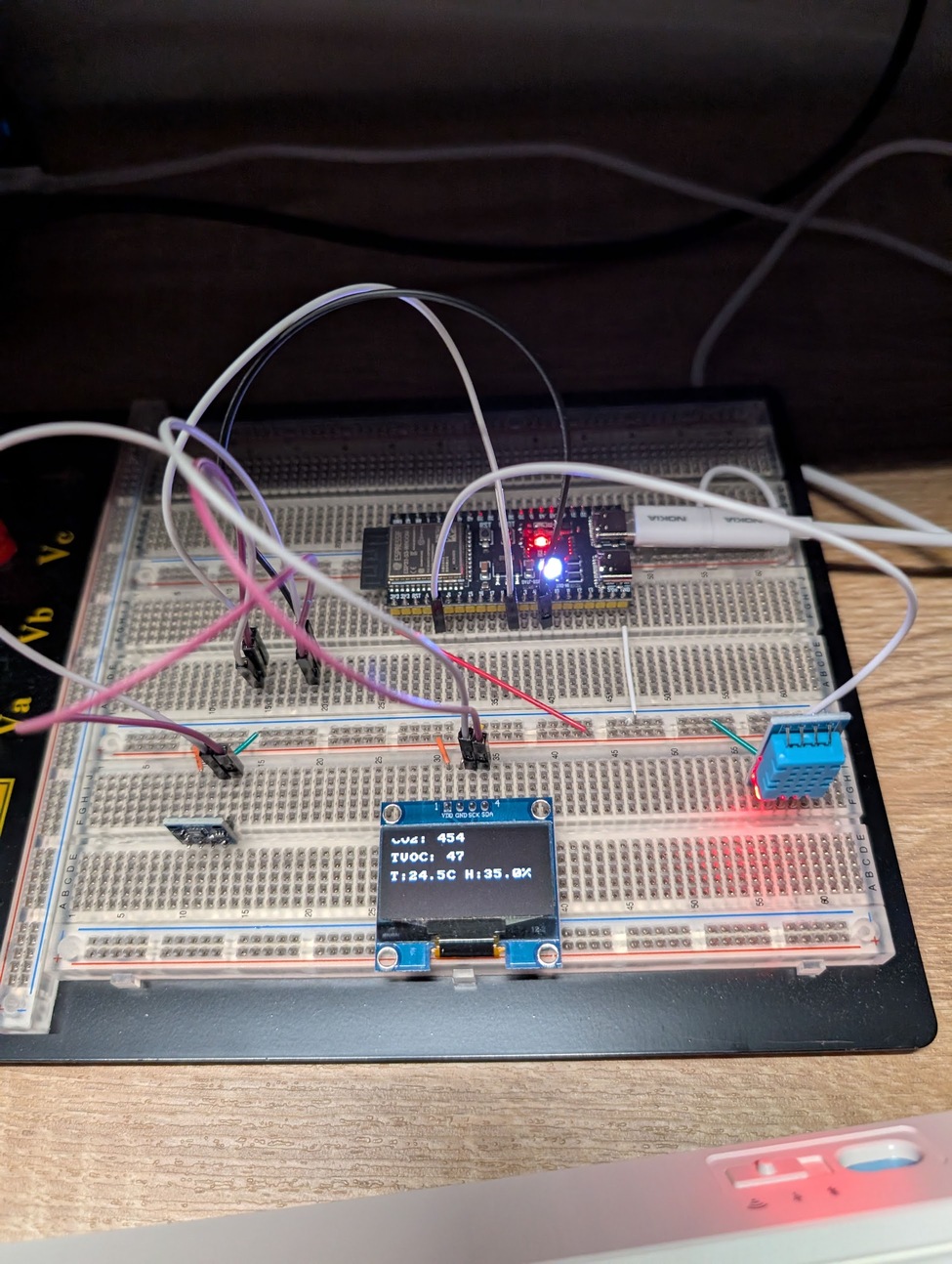 My ESP32-S3 CO2 Monitor PoC on a Breadboard